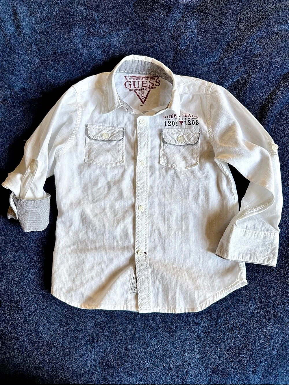 GUESS Boys 5/6 White Button Down Shirt